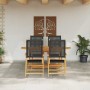 Conjunto de Comedor de Jardín 5 pcs Negro