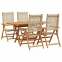 Conjunto de Comedor de Jardín 5 pcs Beige