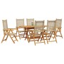 Conjunto de Comedor de Jardín 7 pcs Beige