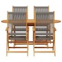 Conjunto de Comedor de Jardín 5 pcs Gris