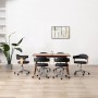 Sillas de comedor giratorias 6 unidades cuero sintético negro