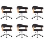 Sillas de comedor giratorias 6 unidades cuero sintético negro
