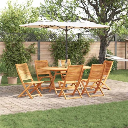 Conjunto de Comedor de Jardín 7 pcs Marrón