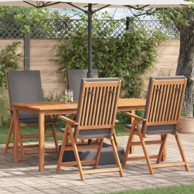 Silla de Jardín con cojín 4 pcs Marrón 57 x 71.5 x 104cm