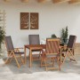 Silla de Jardín con cojín 4 pcs Marrón 57 x 71.5 x 104cm