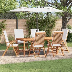 Silla de Jardín con cojín 6 pcs Marrón 57 x 71.5 x 104cm