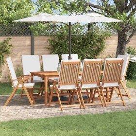 Silla de Jardín con cojín 8 pcs Marrón 57 x 71.5 x 104cm