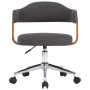 Sillas de comedor giratorias 6 uds madera curvada y tela gris