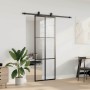 Puerta corredera con juego herrajes negro 76x205 cm ESG vidrio en Puertas | Comprar online en Foro24