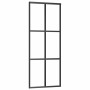 Puerta corredera con juego herrajes negro 76x205 cm ESG vidrio en Puertas | Comprar online en Foro24