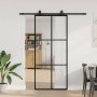 Puerta corredera con set herrajes negro 90x205 cm vidrio ESG en Puertas | Comprar online en Foro24