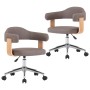 Sillas comedor giratorias 2 uds madera curvada tela gris taupe