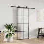 Puerta corredera con set herrajes negro 90x205 cm vidrio ESG en Puertas | Comprar online en Foro24