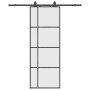 Puerta corredera con juego herrajes negro 76x205 cm ESG vidrio