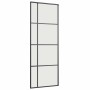 Puerta corredera con juego herrajes negro 76x205 cm ESG vidrio