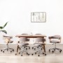 Sillas comedor giratorias 6 uds madera curvada tela gris taupe