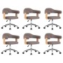 Sillas comedor giratorias 6 uds madera curvada tela gris taupe