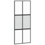 Puerta corredera con herrajes negro 90x205 cm vidrio templado