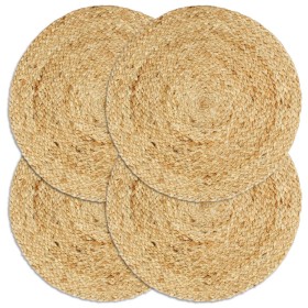 Manteles individuales redondos 4 uds yute natural liso 38 cm de vidaXL, Manteles individuales - Ref: Foro24-133834, Precio: 2...