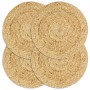 Manteles individuales redondos 4 uds yute natural liso 38 cm de vidaXL, Manteles individuales - Ref: Foro24-133834, Precio: 2...
