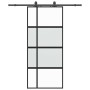 Puerta corredera con herrajes negro 90x205 cm vidrio templado en Puertas | Comprar online en Foro24