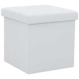White synthetic leather folding storage stool by vidaXL, Folding stools and chairs - Ref: Foro24-247082, Price: 25,43 €, Disc...
