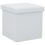 White synthetic leather folding storage stool by vidaXL, Folding stools and chairs - Ref: Foro24-247082, Price: 25,77 €, Disc...