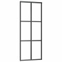 Puerta corredera con juego herrajes negro 76x205 cm ESG vidrio en Puertas | Comprar online en Foro24