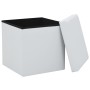 White synthetic leather folding storage stool by vidaXL, Folding stools and chairs - Ref: Foro24-247082, Price: 25,77 €, Disc...