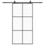 Puerta corredera con herrajes negro 102x205 cm ESG vidrio en Puertas | Comprar online en Foro24