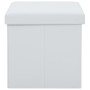 White synthetic leather folding storage stool by vidaXL, Folding stools and chairs - Ref: Foro24-247082, Price: 25,77 €, Disc...