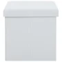 White synthetic leather folding storage stool by vidaXL, Folding stools and chairs - Ref: Foro24-247082, Price: 25,43 €, Disc...
