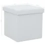 White synthetic leather folding storage stool by vidaXL, Folding stools and chairs - Ref: Foro24-247082, Price: 25,43 €, Disc...