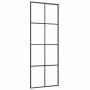 Puerta corredera con juego herrajes negro 76x205 cm ESG vidrio en Puertas | Comprar online en Foro24