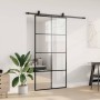 Puerta corredera set herrajes negra 102,5x205 cm ESG vidrio en Puertas | Comprar online en Foro24