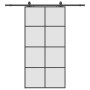 Puerta corredera set herrajes negra 102,5x205 cm ESG vidrio en Puertas | Comprar online en Foro24