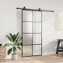Puerta corredera set herrajes negra 102,5x205 cm ESG vidrio en Puertas | Comprar online en Foro24