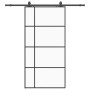 Puerta corredera set herrajes negra 102,5x205 cm ESG vidrio