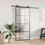 Puerta corredera set herrajes negra 102,5x205 cm ESG vidrio