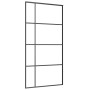 Puerta corredera set herrajes negra 102,5x205 cm ESG vidrio