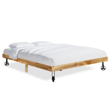 Estructura de cama de madera maciza de mango 200x200 cm de vidaXL, Camas y somieres - Ref: Foro24-285916, Precio: 151,02 €, D...