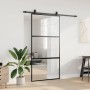 Puerta corredera herrajes negro 102,5x205 cm vidrio templado en Puertas | Comprar online en Foro24