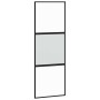 Puerta corredera con herrajes negro 76x205 cm vidrio templado en Puertas | Comprar online en Foro24