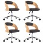 Sillas de comedor 4 uds madera curvada y cuero sintético