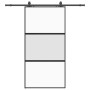 Puerta corredera herrajes negro 102,5x205 cm vidrio templado en Puertas | Comprar online en Foro24