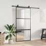 Puerta corredera herrajes negro 102,5x205 cm vidrio templado en Puertas | Comprar online en Foro24