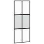 Puerta corredera con herrajes negro 90x205 cm vidrio templado