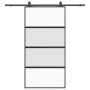 Puerta corredera herrajes negro 102,5x205 cm vidrio templado