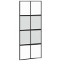 Puerta corredera con herrajes negro 90x205 cm vidrio templado