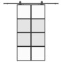 Puerta corredera herrajes negro 102,5x205 cm vidrio templado